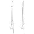 wholesale 925 Sterling Silver Moon & Star Drop Threader Earrings w/ Tassel Chain for Women and Teenagers - Hypoallergenic  Set-0-0