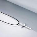 wholesale 925 Sterling Silver Cross Pendant With Blue Opal And Philippians Inscription-0-103