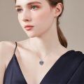 wholesale 925 Sterling Silver Heart Pendant With Rose Design And Chain-0-1