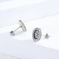 wholesale 925 Sterling Silver Vegvisir Viking Rune Stud Earrings - Nordic Amulet Jewelry for Men & Women-0-2