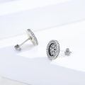 wholesale 925 Sterling Silver Vegvisir Viking Rune Stud Earrings - Nordic Amulet Jewelry for Men & Women-0-2