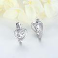 wholesale 925 Sterling Silver Heart Celtic Knot Huggie Hoop Earrings Triquetra  for Women-0-4