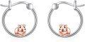 wholesale 925 Sterling Silver Guinea Pig Hoop Earrings - Adorable Animal  for Her-0-0