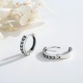 wholesale 925 Sterling Silver Butterfly Hoop Earrings Dark Oxidized Finish For Women-0-1