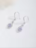 wholesale 925 Sterling Silver Infinity Birthstone Drop Earrings Wholesale for Women 12 Months Gemstone s-0-3