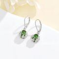 wholesale 925 Sterling Silver Green Pearl Earrings Wholesale With Leaf Design-0-1