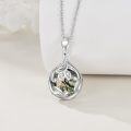 wholesale Silver 925 Sterling Silver Moonstone Moss Agate Hand Design Teardrop Pendant Necklace Gift-0-1