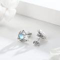 wholesale 925 Sterling Silver Celtic Moonstone Triquetra Stud Earrings - Vintage Irish  for Women-0-1