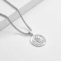 wholesale 925 Sterling Silver St Christopher Medal Necklace for Men Women Prayer Protection  36 Chain-0-2