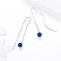 wholesale Sterling Silver Nature Stone Ball Threader Drop Earrings-0-3