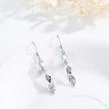 wholesale 925 Sterling Silver Moonstone & Turquoise Feather Drop Earrings-0-1