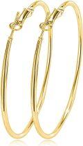 wholesale Gold 925 Sterling Silver Circle Endless Hoop Earrings for Women 4cm Diameter-0-0