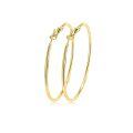 wholesale 925 Sterling Silver Hoop Earrings White Gold Plated Polished Round For Women-0-0