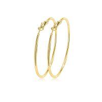 wholesale 925 Sterling Silver Minimalist Circle Hoop Earrings Wholesale For Women-Gold-35MM Gold