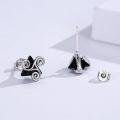 wholesale 925 Sterling Silver Black Onyx Stud Earrings with Celtic Knot Design and Eye of Providence Symbol-0-1