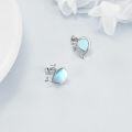 wholesale 925 Sterling Silver Blue Moonstone Whale Stud Earrings Gift for Women Girls-0-4