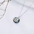 TOUPOP Sterling Silver Crystal Footprints Necklace For Mom-0-3