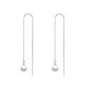 wholesale 14k/18k Solid Gold Long Threader Earrings with Pearl Dangle Ear Line s-0-0
