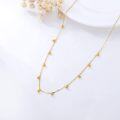 wholesale 14k Gold Tiny Ball Choker Necklace with 18k Gold Dangling Beads for Women 14-19 Inch  for Her-0-3