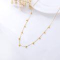 wholesale 14k Gold Dangling Ball Bead Station Chain Necklace For Women-0-3