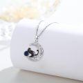 wholesale 925 Sterling Silver Moon Flower Bird Charm Pendant Necklace for Women Girls-0-2