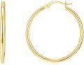 wholesale 14K Gold Round Hoop Earrings for Women - Shiny Polished Lightweight 12-50mm-0-0