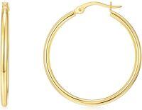 wholesale 14K Gold Round Hoop Earrings for Women - Shiny Polished Lightweight 12-50mm-style 16