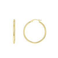 wholesale 14K Gold Round Hoop Earrings for Women - Shiny Polished Lightweight 12-50mm-style 16