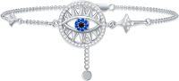 wholesale 925 Sterling Silver Evil Eye Celtic Bracelet with Star and Dangle Charm-Eye 7"-9"