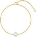 wholesale 14K Gold Chain with White Opal Stone and Butterfly Charm Bracelet for Women - Gifts Under $20-0-0