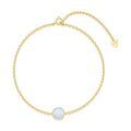 wholesale 14k Gold White Opal Bracelet Round Bezel Set Chain For Women-0-0