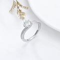 TOUPOP Sterling Silver 1 Carat Twisted Round Moissanite Engagement Ring-0-4