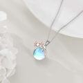 wholesale 925 Sterling Silver Blue Moonstone Bunny Pendant Necklace-0-4