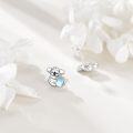 wholesale 925 Sterling Silver Cutie Koala Moonstone Stud Earrings for Women Girls Gifts Jewelry 6mm Diameter-0-2