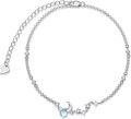 wholesale 925 Sterling Silver Moon & Star Charm Adjustable Bracelet for Women and Girls Gift-0-0