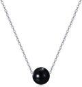 wholesale 925 Sterling Silver Round Black Pearl Pendant Necklaces for Women Gifts-0-0