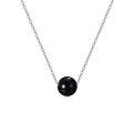 wholesale 925 Sterling Silver Round Black Pearl Pendant Necklaces for Women Gifts-0-0
