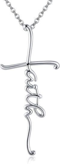 wholesale 925 Sterling Silver Filigree Cross Pendant Necklace with Chain - Jesus Faith Butterfly Nail Orthodox Fish Hook Christian Jewelry for Men & Women-Faith Cross