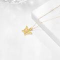 wholesale 14k Gold Dolphin Pendant With Heart-shaped Crystal-0-2