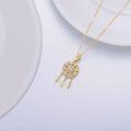 wholesale 14K Gold Stone Dainty Dreamcatcher Tree Of Life Pendant Necklaces For Women-0-4