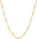 wholesale 14K Gold Beaded Chain Necklace with 3MM Balls for Women - Adjustable Length (16-20 Inches)-0-0