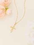 TOUPOP 14K Gold Necklace Women Infinity Heart Rose Sunflower Celtic Cross Pendant-0-2