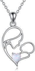 wholesale 925 Sterling Silver Opal Heart Infinity Pendant Necklace  for Women-0-0