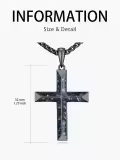 TOUPOP Sterling Silver Black Abalone Shell Cross Pendant Necklace For Men Women-0-3