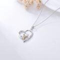 wholesale 925 Sterling Silver Heart-Shaped Monkey Pendant Necklace with Love Message-0-5