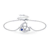 wholesale 925 Sterling Silver Birthstone Bracelet for Women Celtic Charm Jewelry Gift-09-Sep-Sapphire