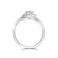 TOUPOP 18K White Gold Plated Moissanite D VVS1 Lab Diamond Ring-0-2