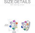 wholesale 925 Sterling Silver Multicolor Crystal Snowflake Huggie Hoop Earrings for Women -0-4