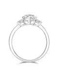 TOUPOP 18k White Gold Plated Moissanite Personalized Engagement Ring 1ct D VVS1-0-2