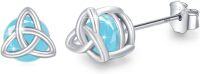 wholesale 925 Sterling Silver Celtic Birthstone Stud Earrings Celtic Knot Jewelry Gifts-L-December